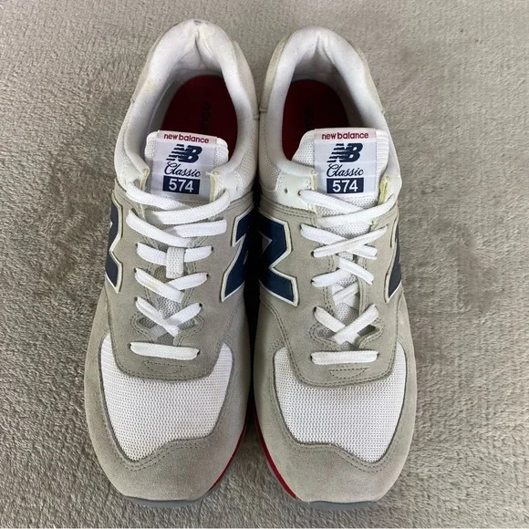 New Balance Classic 574 Shoes Mens Size 12 Gray White Suede Running Sneakers - Picture 10 of 12